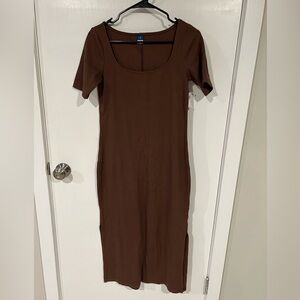 Brown fitted dress